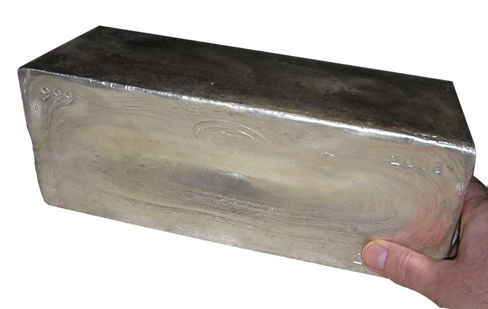 Silver bar, or ingot