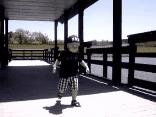 Jogging of two-year-old boy.