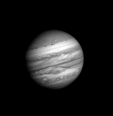 A series of photographs taken by Voyager 1 as it approached Jupiter, made into an animation