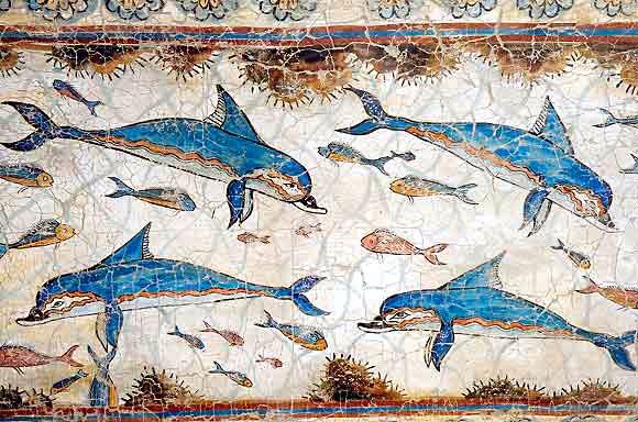Fresco of Dolphins, ca. 1600 BC, from Knossos, Crete.