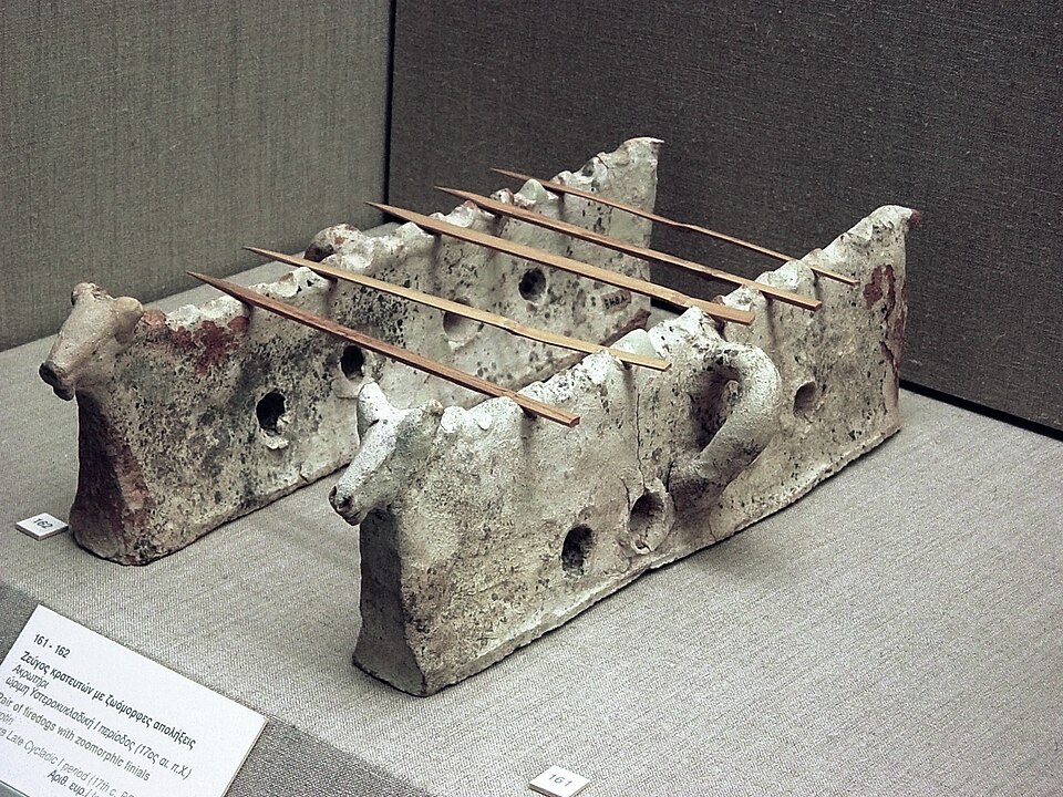 Greek souvlaki skewers, from prehistoric Akrotiri, 17th century BC