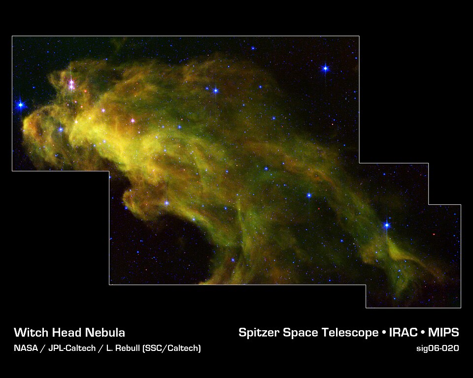 New stars are forming in Witch Head nebula.