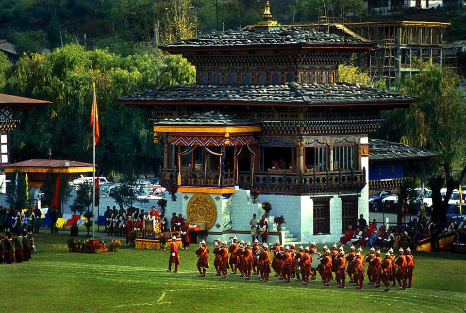 Changlimithang Stadium, during a parade.
