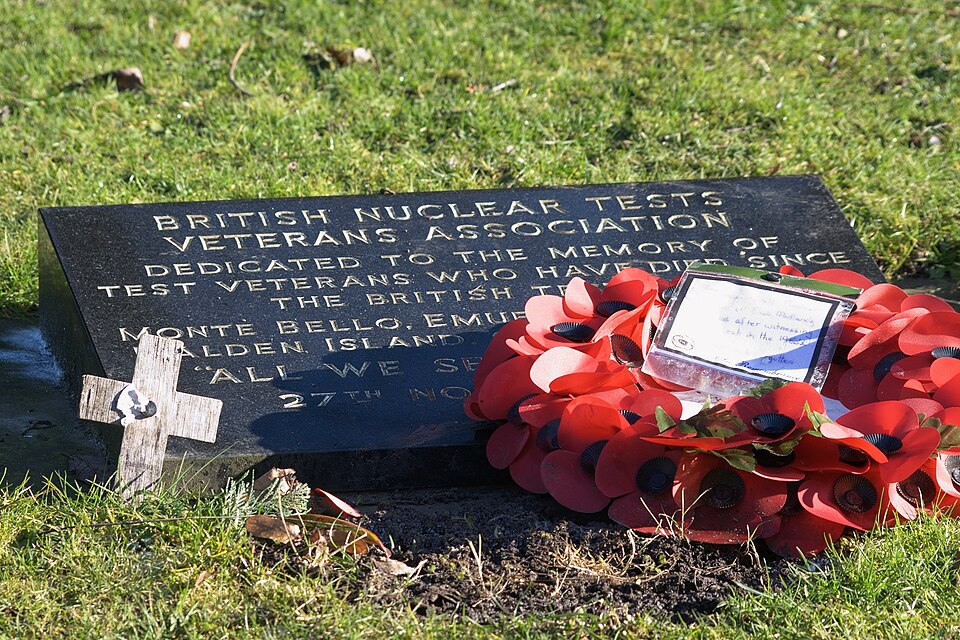 British Nuclear Tests Veterans Association memorial in Leicester.