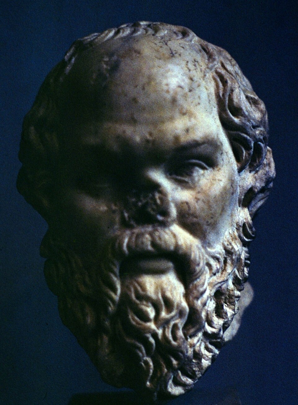 Bust of Socrates. Roman copy of an original thought to be carved by Lysippos.
