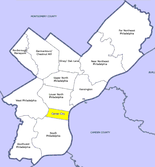 Districts of Philadelphia Map