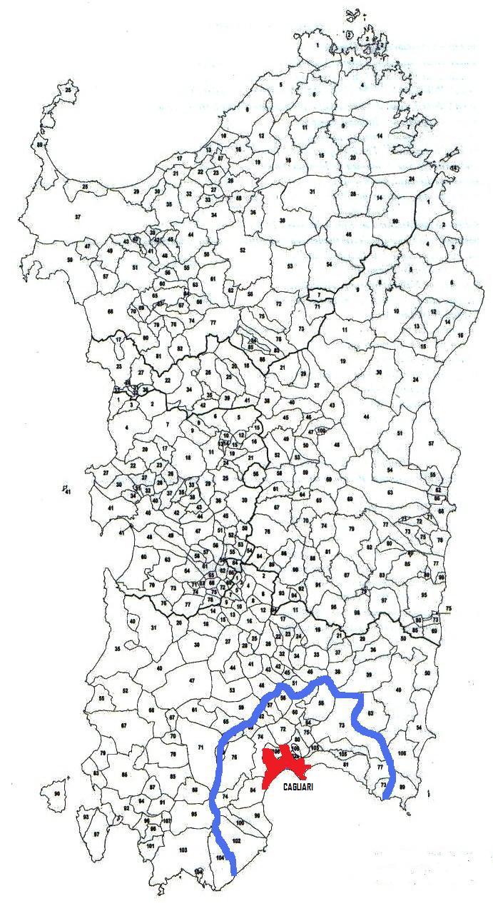 Cagliari Metropolitan area map