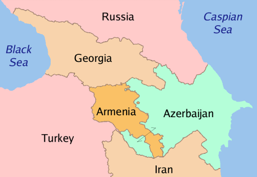 Map of Caucasus Countries
