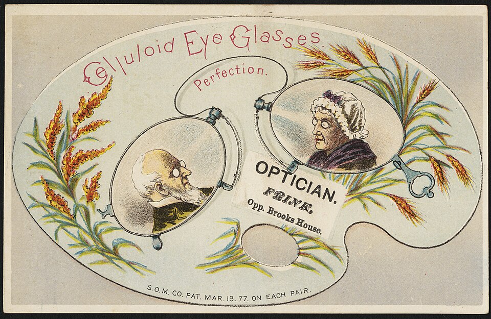 Celluloid eyeglasses (issued between 1870-1900)
