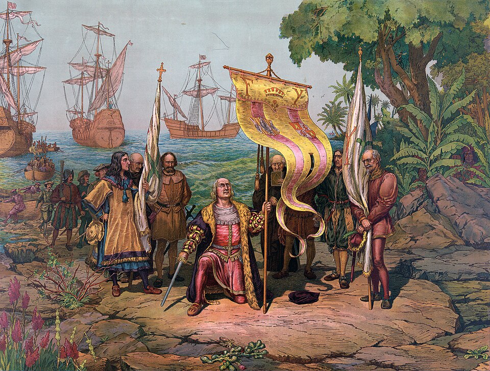 Christopher Columbus came to America leading the Spanish. He gave the name of "Colombia" to what is today "America".