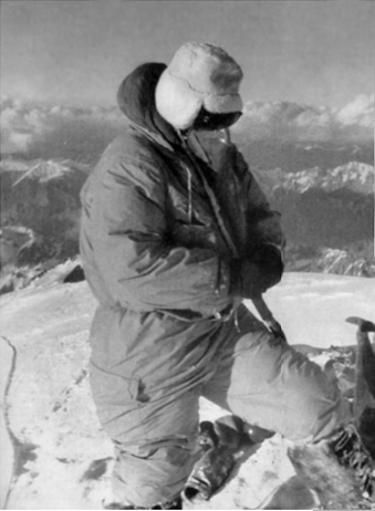Achille Compagnoni on K2's summit in 1954