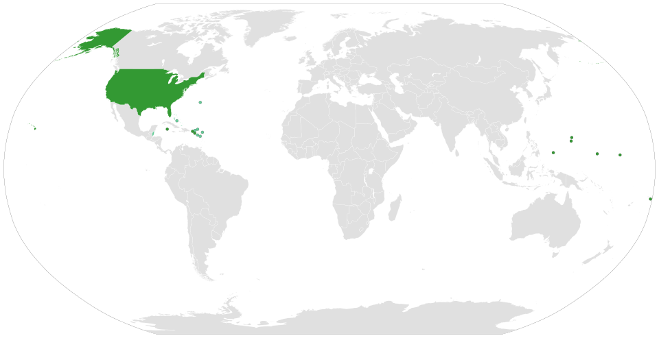 {{legend|#339933|Countries that use Fahrenheit (°F).}} {{legend|#66cc99|Countries that use both Fahrenheit (°F) and Celsius (°C).}} {{legend|#cccccc|Countries that use Celsius (°C).}}