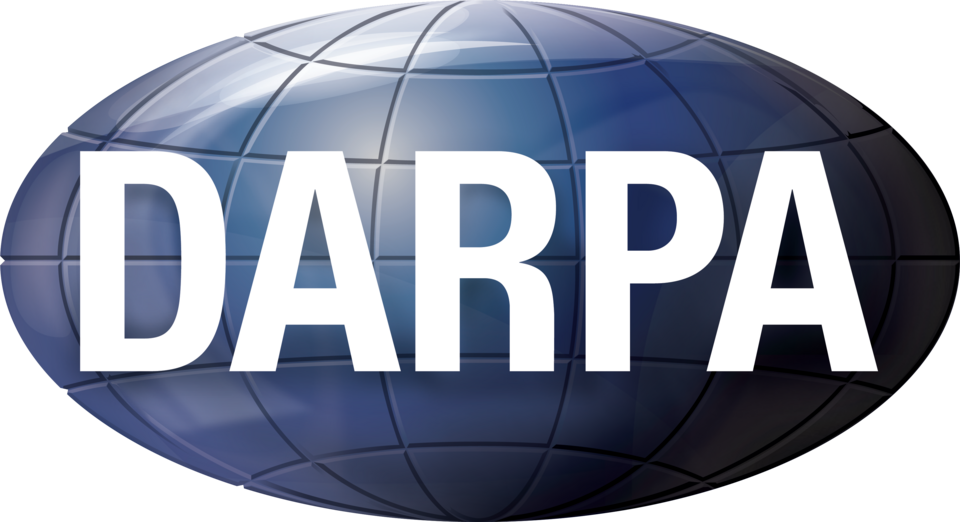 Logo of DARPA, an organization funded by the US government, which helped develop the Internet