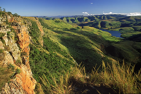 The Drakensberg mountains, the highest mountain range in South Africa