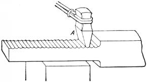 An example of forging by a chisel shaped hammer