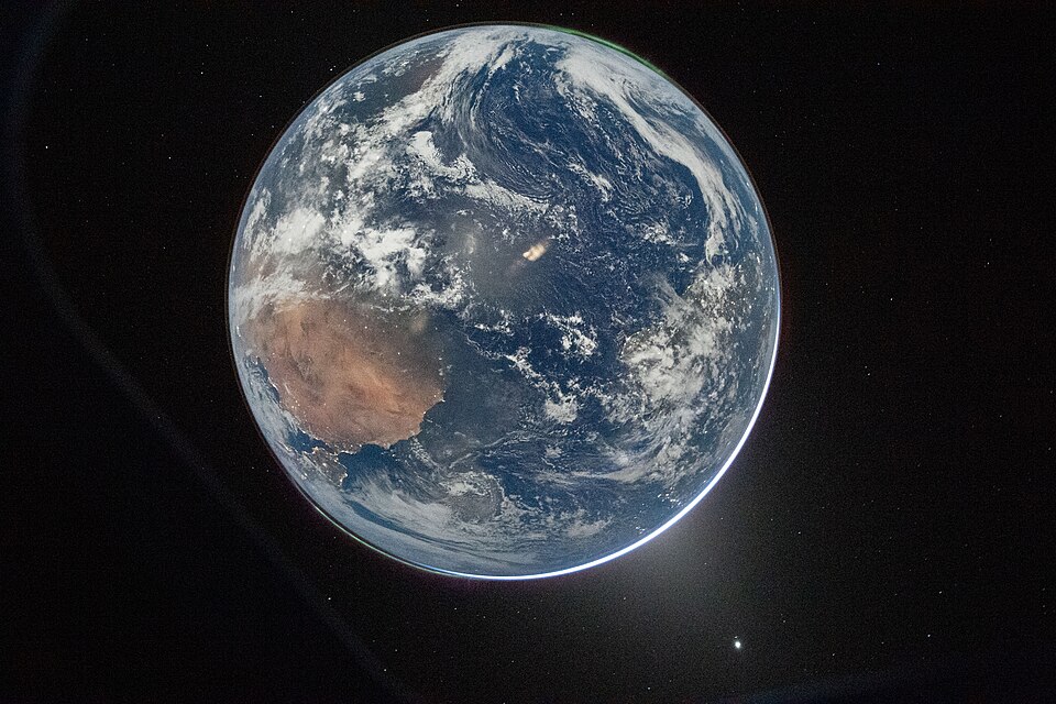 A photo of the Earth from Artemis II, April 2, 2026.