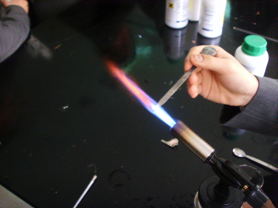 Potassium chloride in a flame
