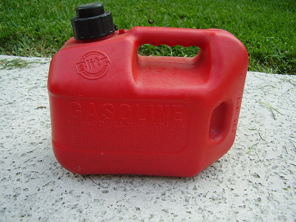 A gasoline container