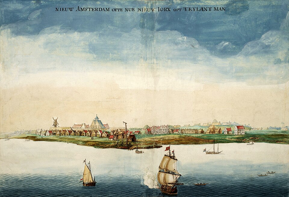 New Amsterdam, centered in Lower Manhattan, in 1664, the year England took control and renamed it "New York"