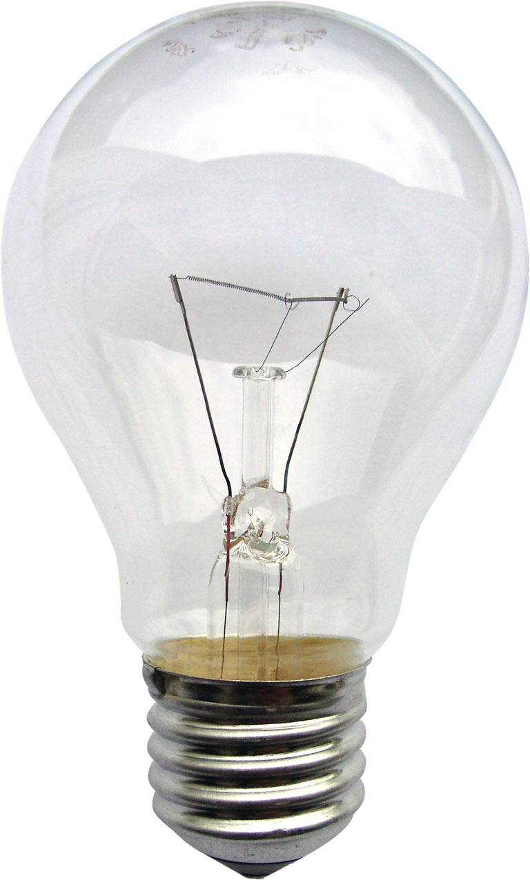 An incandescent lightbulb