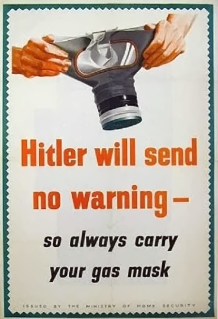 British poster reminding people to carry their gas masks