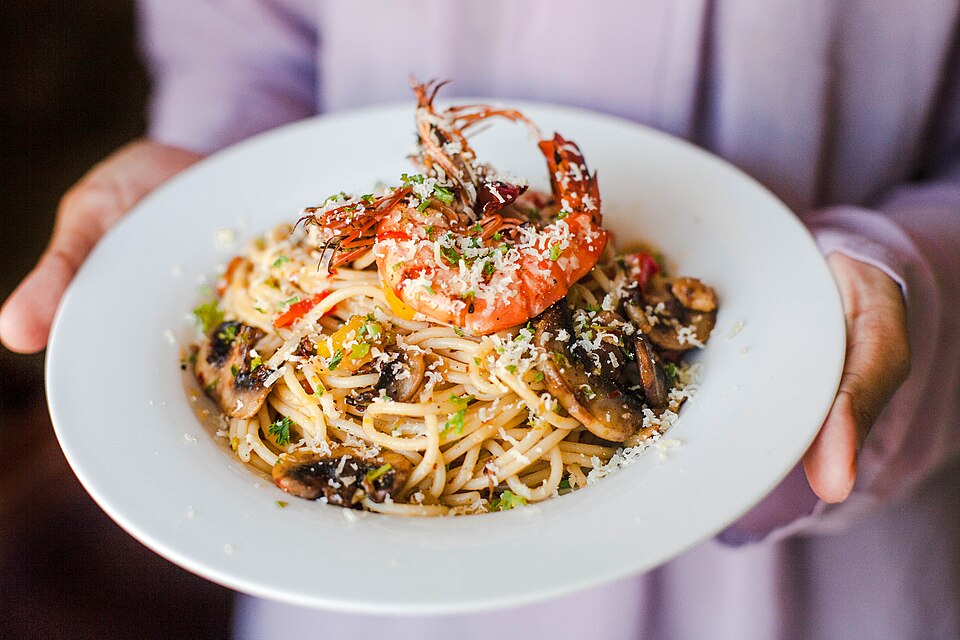 Seafood spaghetti dish