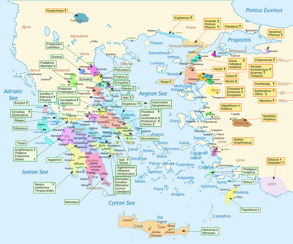 Map of Homeric Greece.