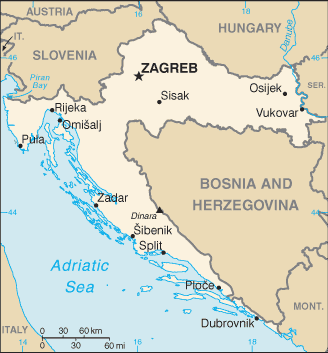 A map of Croatia