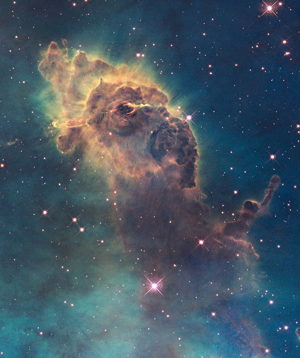 Portion of the Carina nebula, a region of massive star formation in the southern skies. It is the home of Eta Carinae, a huge young star