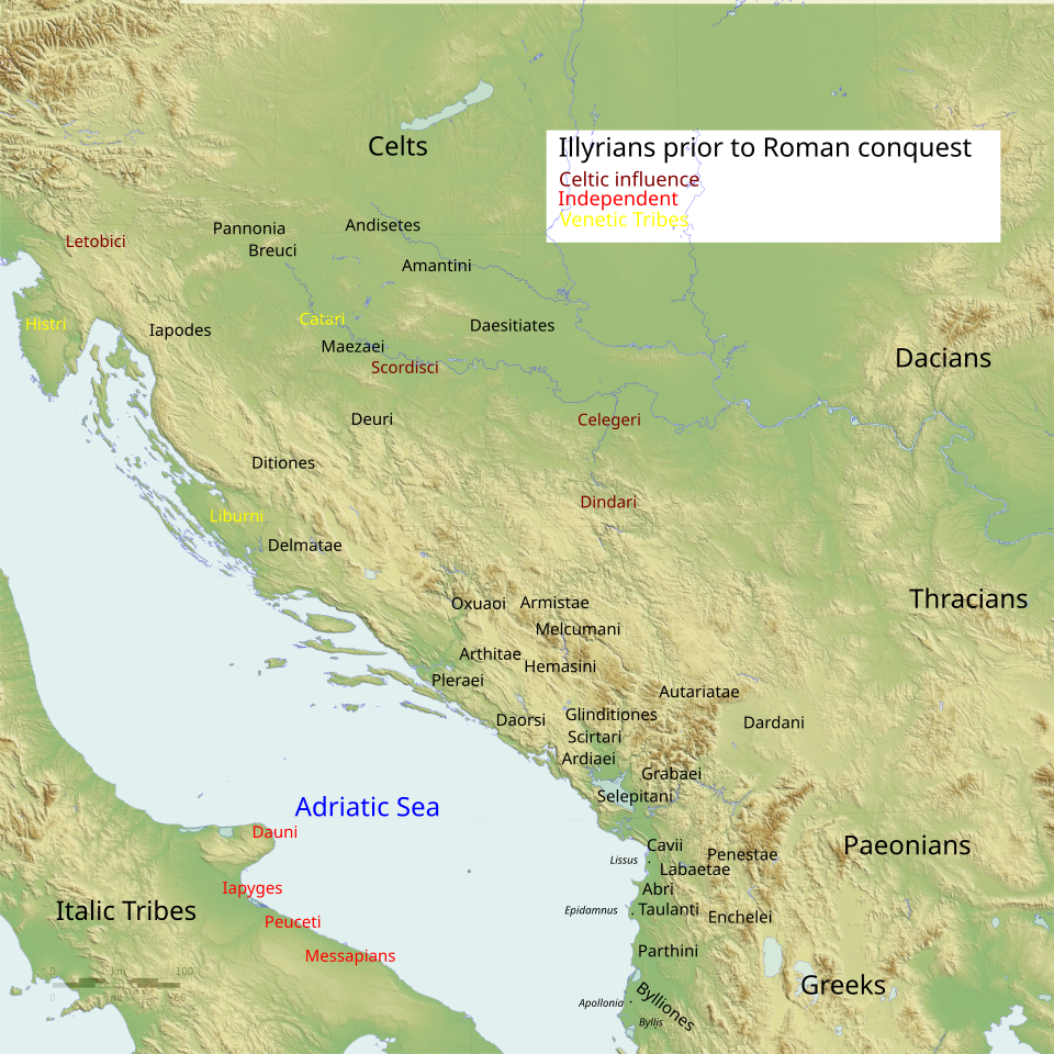 Illyrian tribes (pre-Roman conquest).