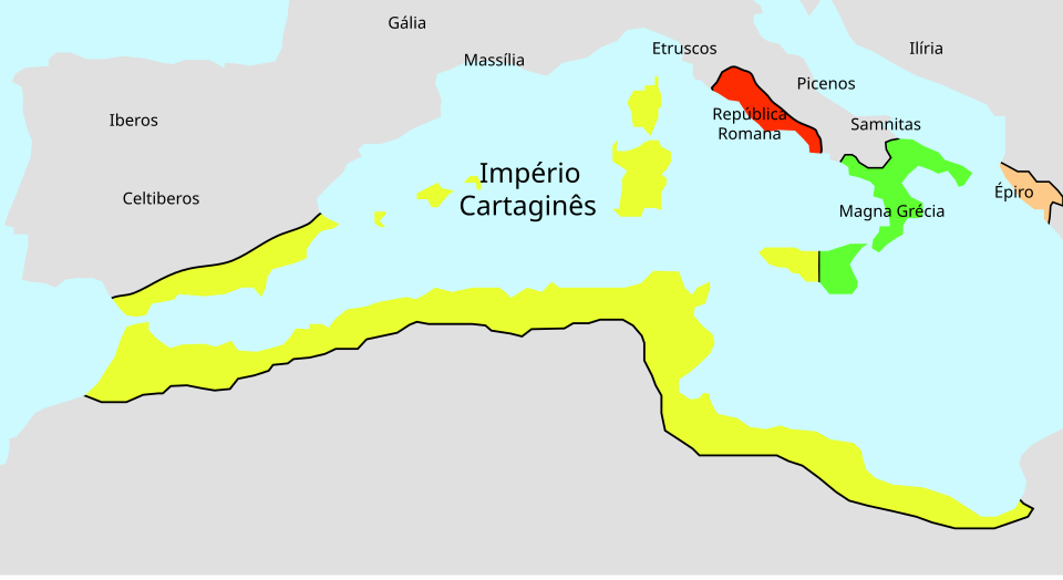 Phoenician colonies around the Mediterranean Sea (323 B.C.)