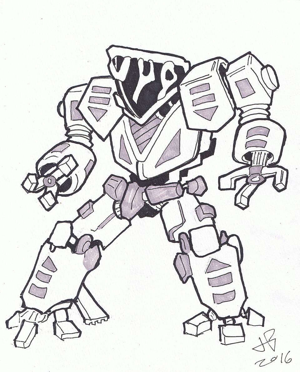 Ink and Marker Robot Illustration 49