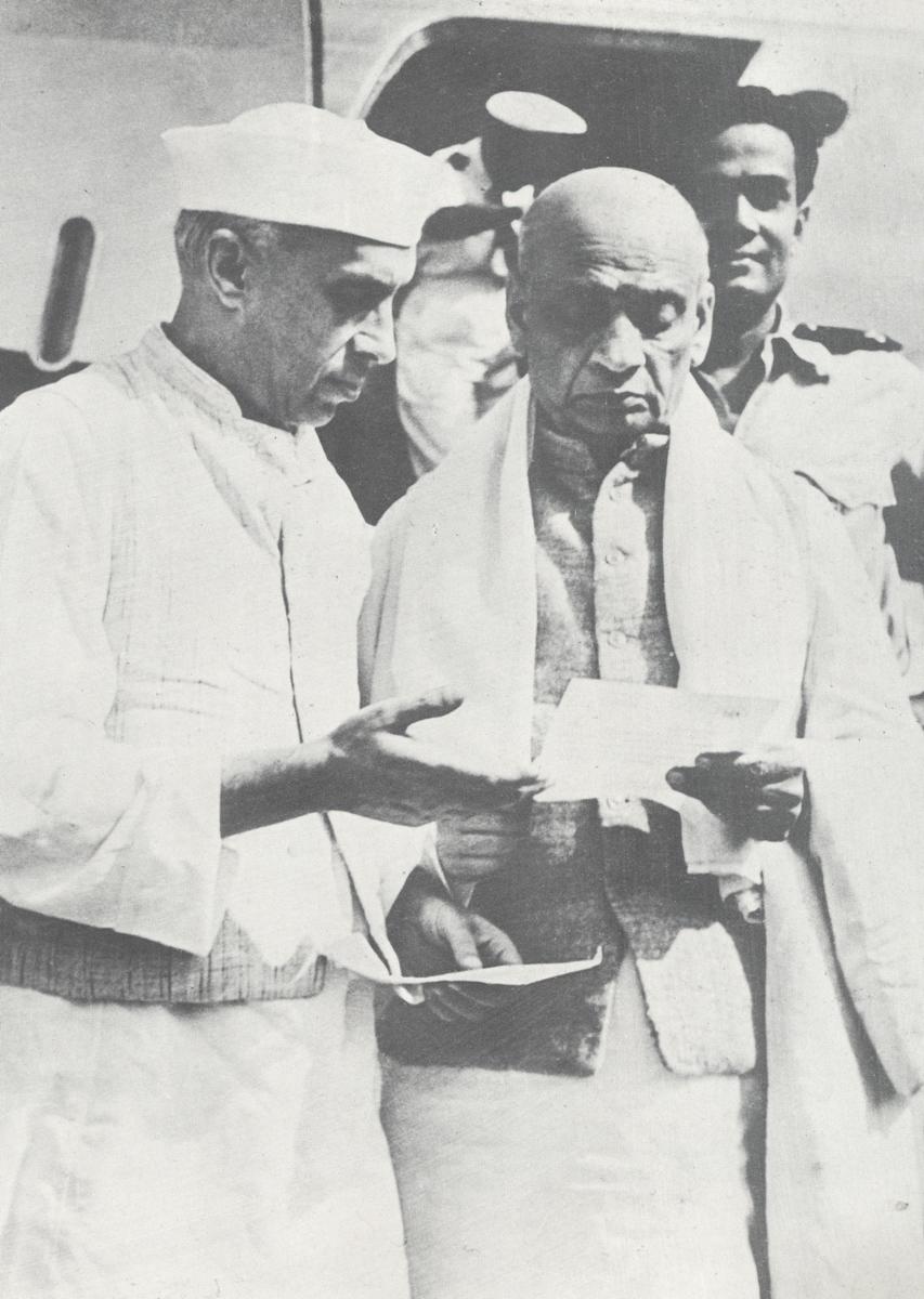 Jawaharlal Nehru with Sardar Vallabhbhai Patel, the architects of modern India