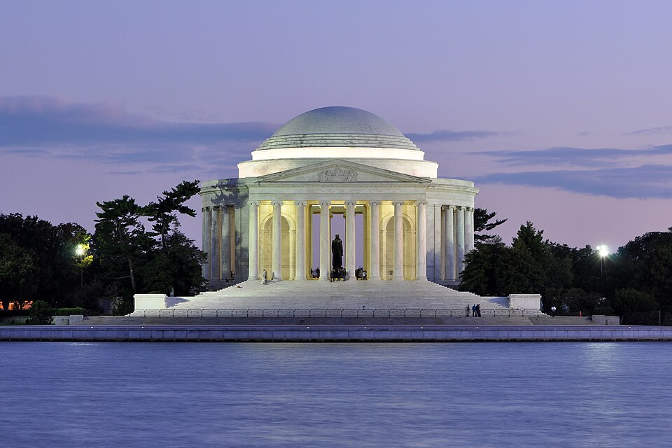 The Jefferson Memorial at dusk