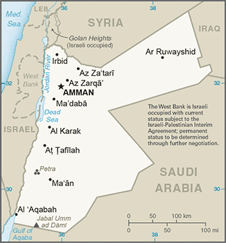 A map of Jordan