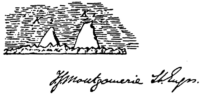 Montgomerie's original sketch with the name K2