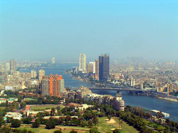 The town center of Cairo, seen from the Cairo tower.