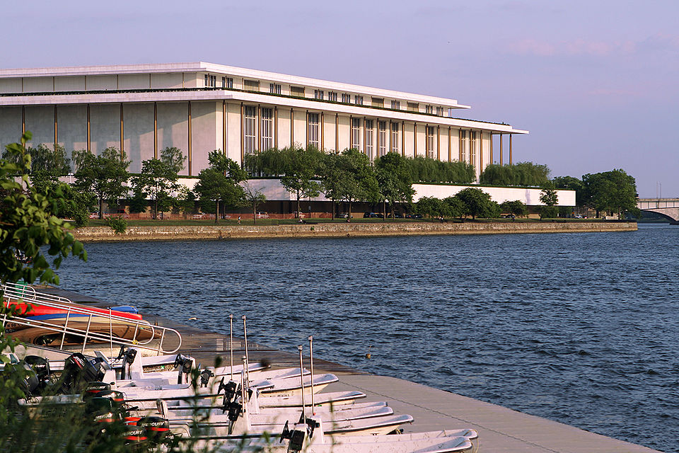 The John F. Kennedy Center for the Performing Arts is along the Potomac River.