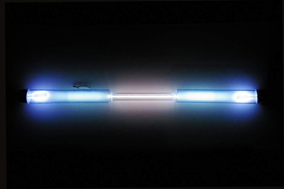 A discharge tube filled with Krypton