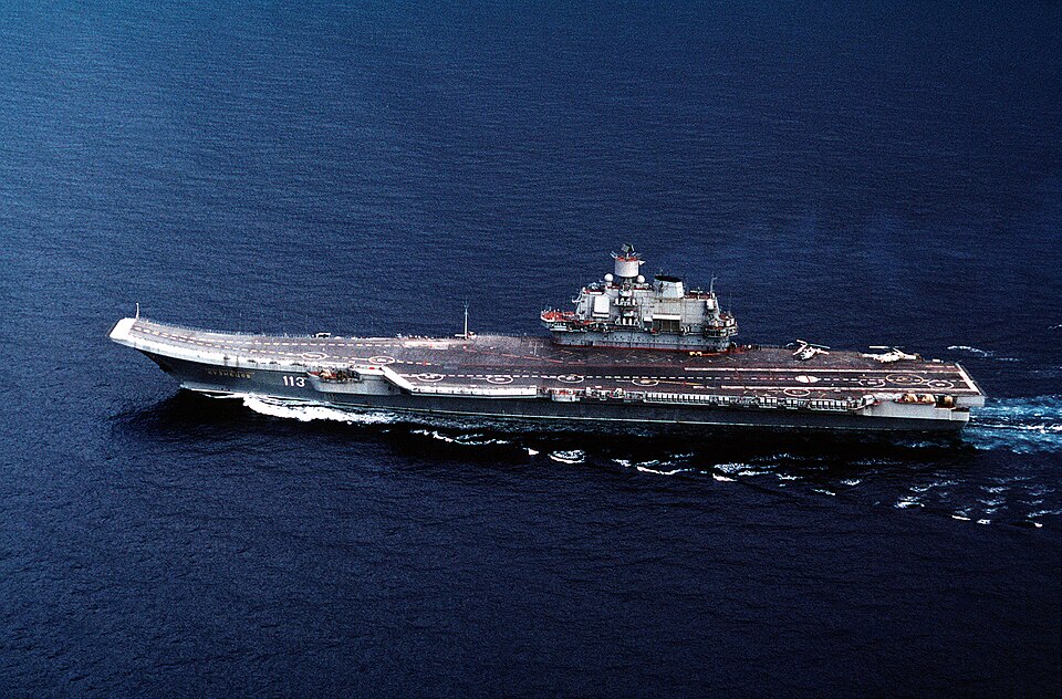 Russian aircraft carrier Admiral Kuznetsov, flagship of the Russian navy