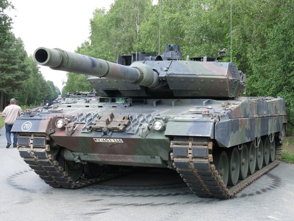 A Leopard 2A7 tank in Germany