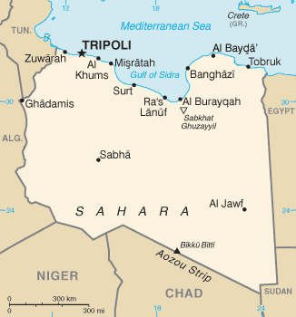 A map of Libya