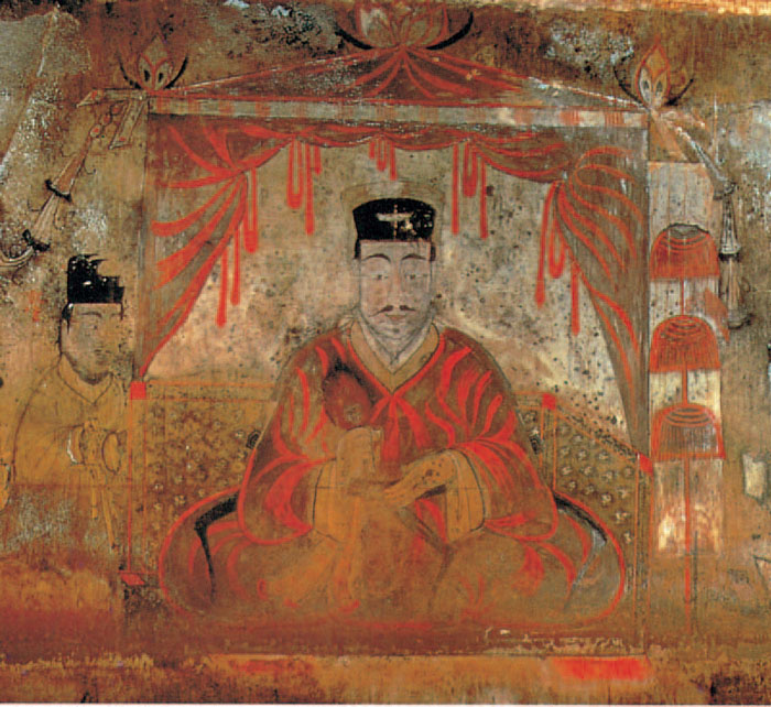 A drawing in one of the chambers of the Goguryeo tombs.