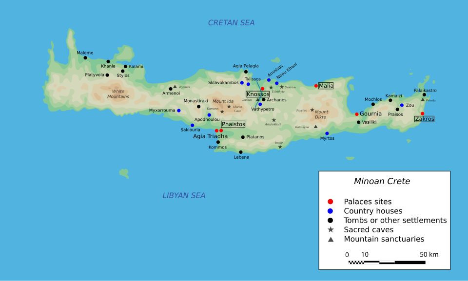Minoan sites on Crete