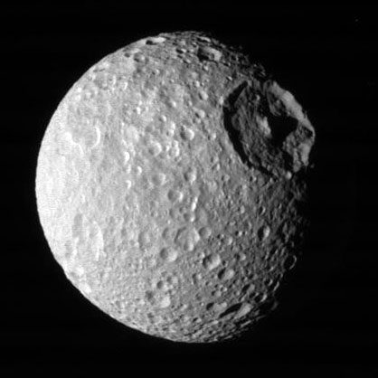 Mimas from Cassini in January 2005