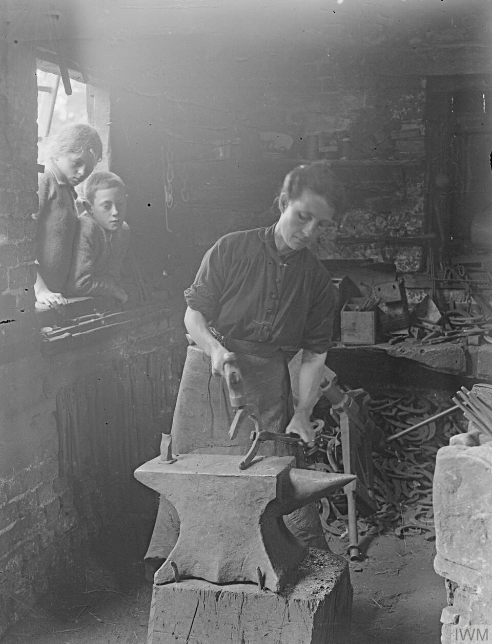 Female blacksmith in England