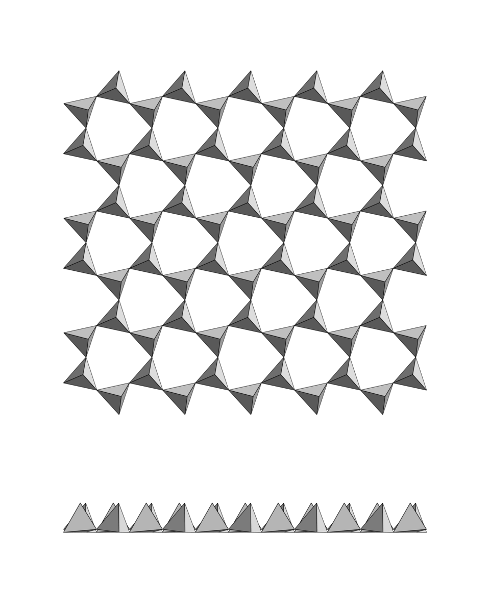 Structure of the flat phyllosilicate sheet in muscovite, a mica.