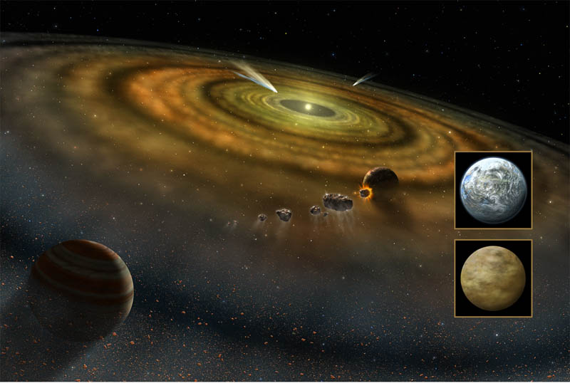 Formation of plantets in the early solar system
