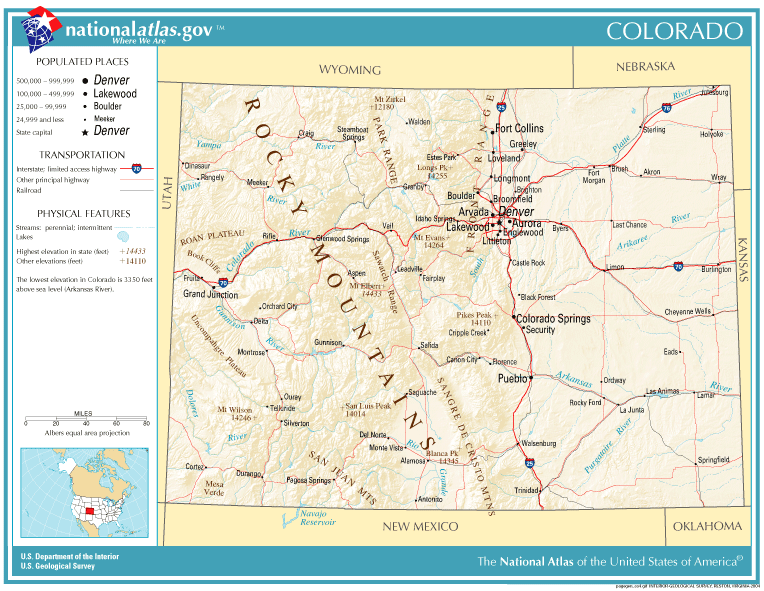 A map of Colorado