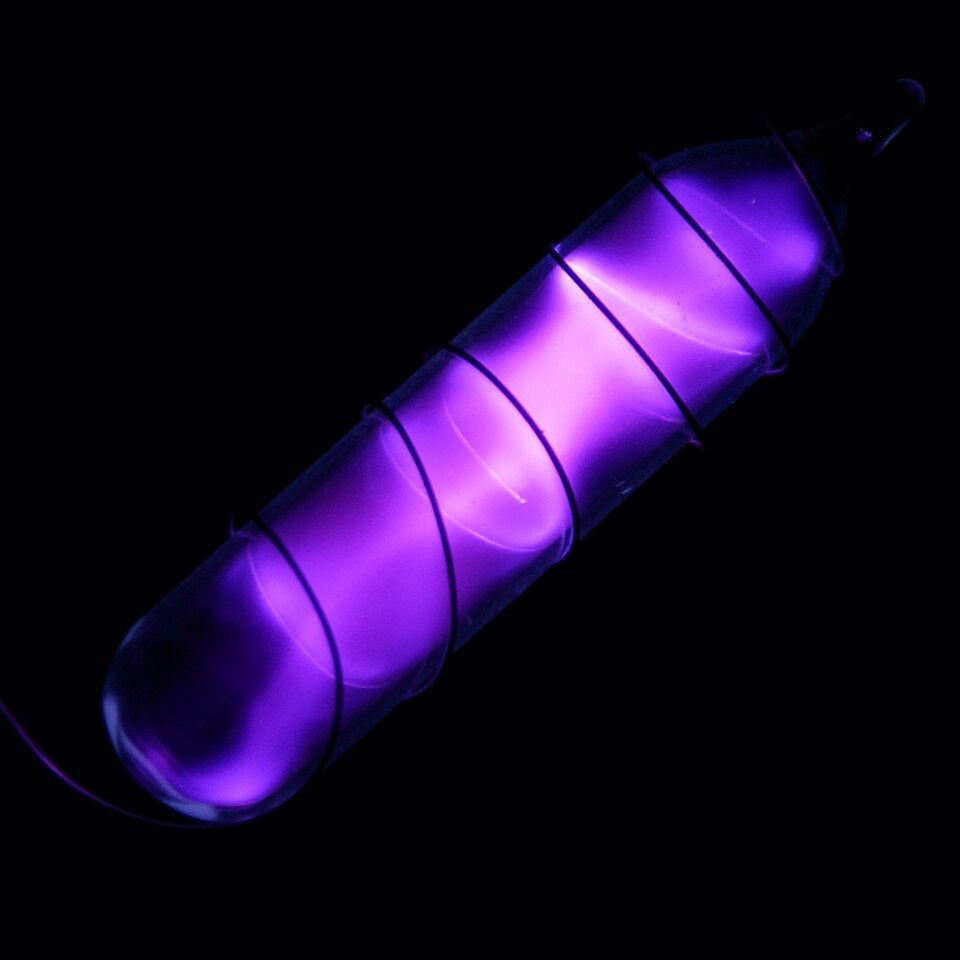 Electric spark through a tube filled with nitrogen